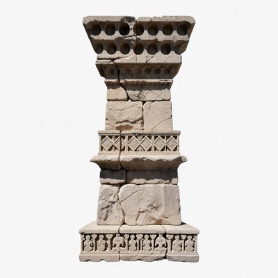 Ancient Stone Column Isolated