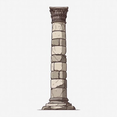 Ancient Ionic Column Illustration