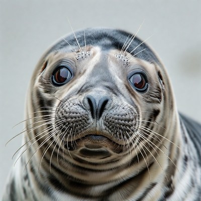 Close-up of cute harbor seal