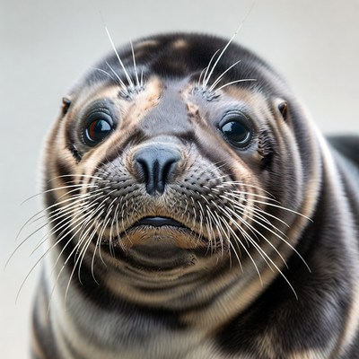 Closeup of baby seal face