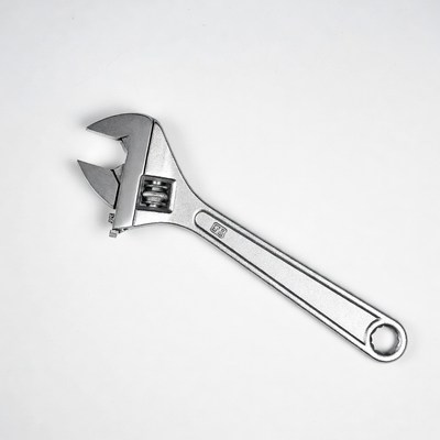 Silver Adjustable Wrench Isolated