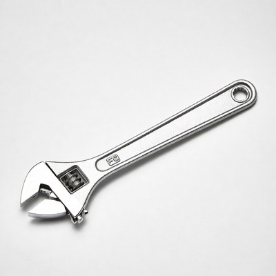 Silver Adjustable Wrench Isolated