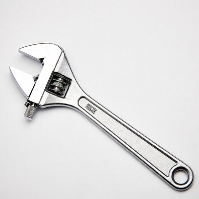 Silver Adjustable Wrench Tool