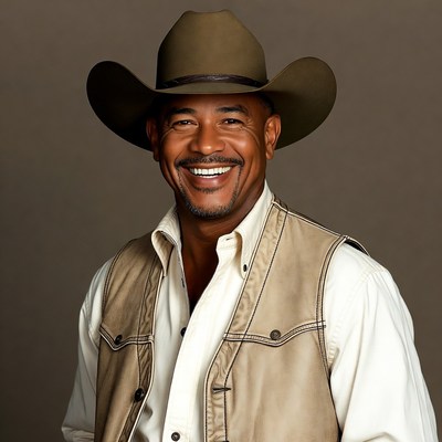 African-American man in cowboy hat