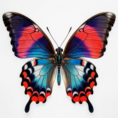 Colorful Butterfly with Red Blue Wings