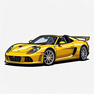Yellow Porsche 918 Spyder illustration