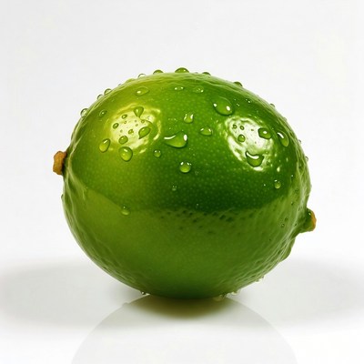 Fresh Lime with Water Droplets