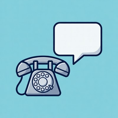 Vintage Telephone with Blank Speech Bubble