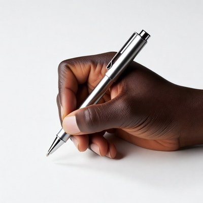 Black hand writing with silver pen