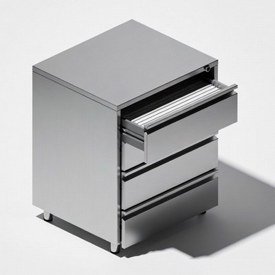 Stainless Steel File Cabinet with Drawers