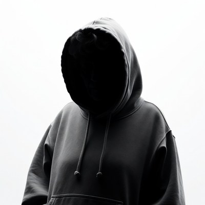 Person in hooded sweatshirt silhouette