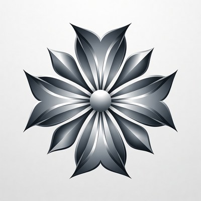 Shiny Gray Flower Illustration