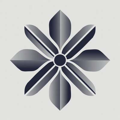 Abstract Gray Flower Icon