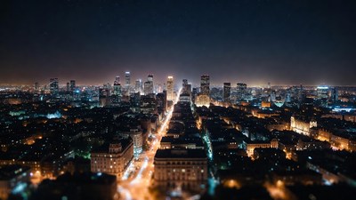 City skyline at night