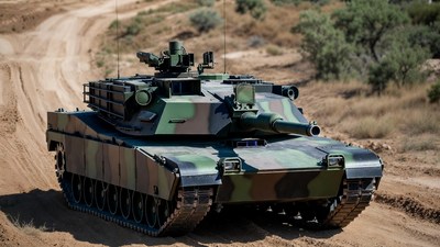M1 Abrams Tank on Dirt Road