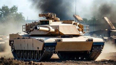 M1 Abrams Tank in Desert Combat