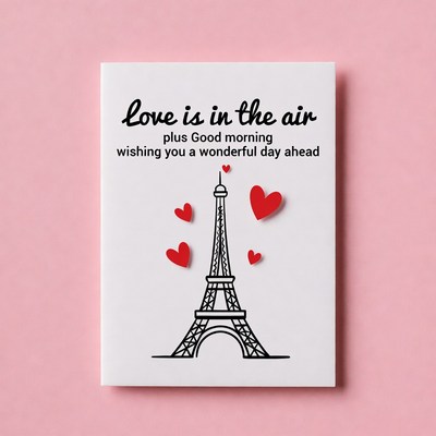 Love is in the Air Eiffel Tower Card