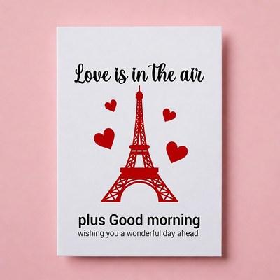 Love is in the Air Eiffel Tower Card