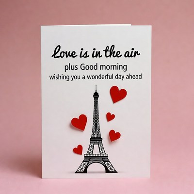 Eiffel Tower with Hearts Greeting Card