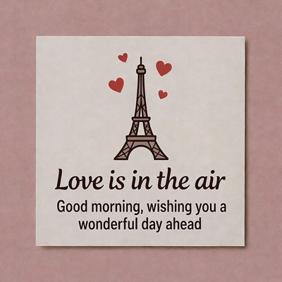 Love is in the Air Eiffel Tower Card
