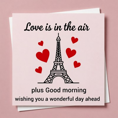 Love is in the Air Eiffel Tower Card