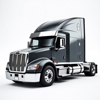 Black Peterbilt Semi Truck
