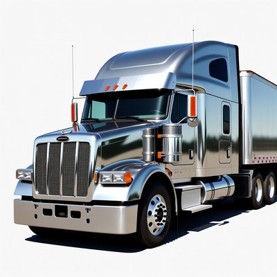 Shiny Silver Semi Truck