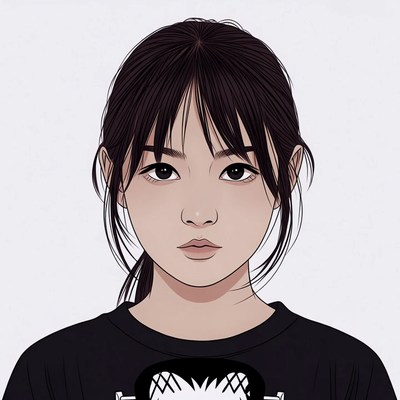 Anime girl in black shirt