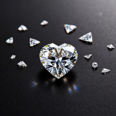 Heart-Shaped Diamond with Fragments