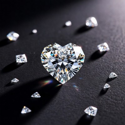 Heart-Shaped Diamond with Small Diamonds