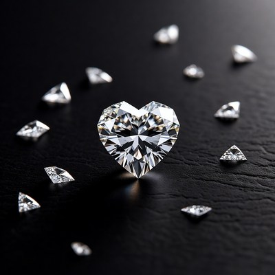 Heart-Shaped Diamond Surrounded by Diamonds