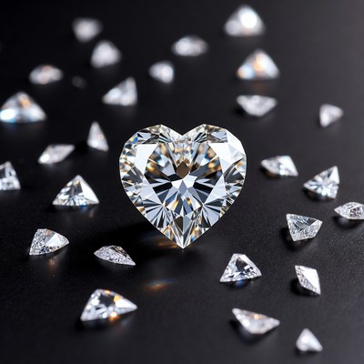 Heart-Shaped Diamond Surrounded by Diamonds