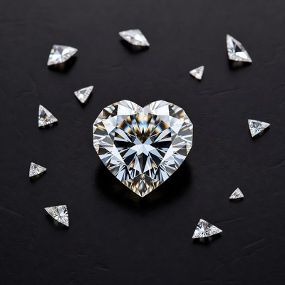 Large Heart Diamond with Fragments