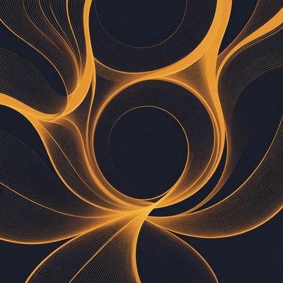 Abstract Orange Wireframe Spirals