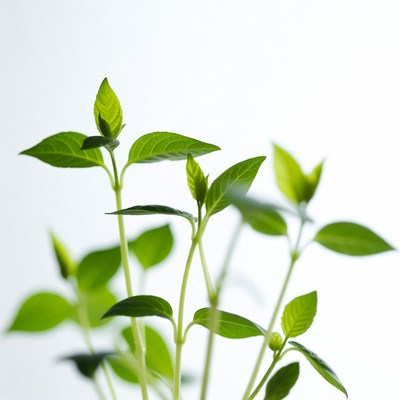 Fresh green seedlings isolated background