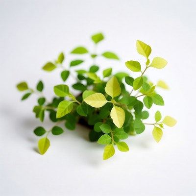 Small green plant on white background