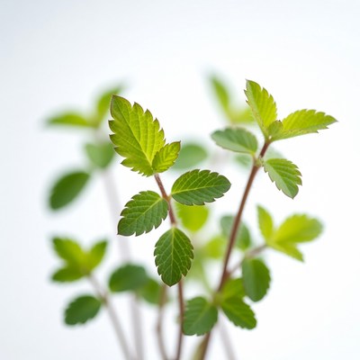 Fresh green mint leaves isolated