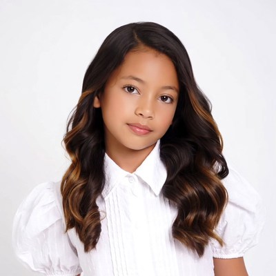 Young girl with curly brown hair