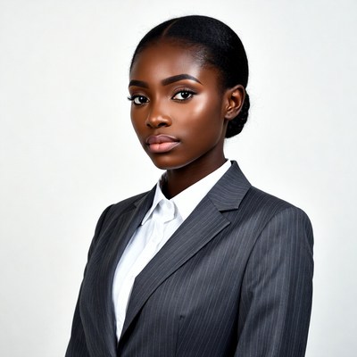 African-American woman in gray suit