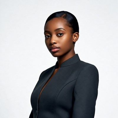 African-American woman in black suit