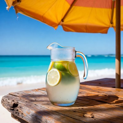 Lime Infused Water Pitcher Beach Umbrella