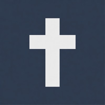 White Cross on Navy Background