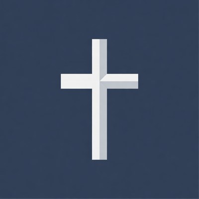 White Cross on Navy Background