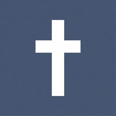 White Cross on Navy Background