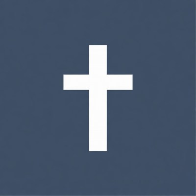 White Cross on Navy Background