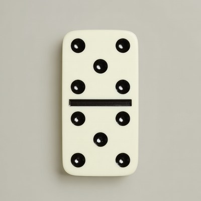 Double-six domino tile