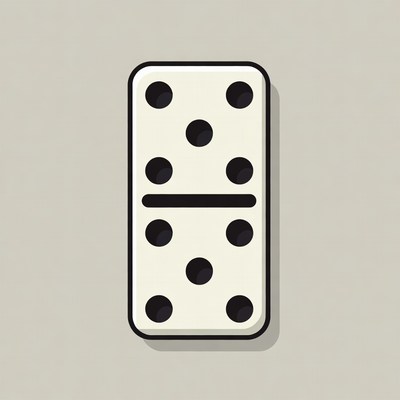 Double-six domino tile