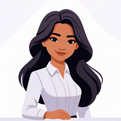 Asian woman in white blouse smiling