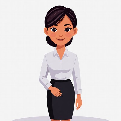 Asian woman in office attire