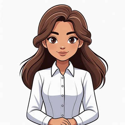 Smiling Latina woman in white blouse